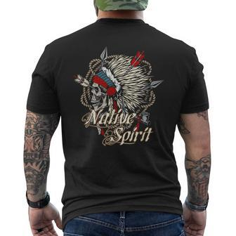 Native Spirit Blood Runs Through My Veins Men's T-shirt Back Print - Seseable