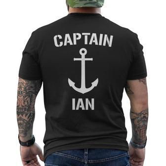 Nautical Captain Ian Personalized Boat Anchor Mens Back Print T-shirt | Mazezy CA