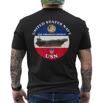 Navy Aircraft Carrier Uss Abraham Lincoln Cvn72 Men's Back Print T-shirt | Mazezy