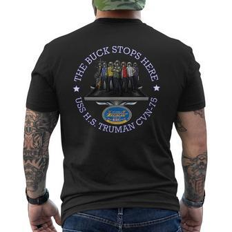 Navy Uss Harry S Truman Cvn75 Flight Deck Emblem Mens Back Print T-shirt - Thegiftio UK
