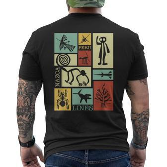 Nazca Lines Peru Geoglyph Monkey Astronaut Spider Retro Men's T-shirt Back Print | Mazezy AU