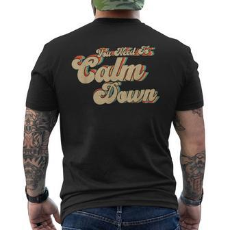 You Need Calm Down Classic Retro Vintage Pride 80’S Style Men's T-shirt Back Print | Mazezy