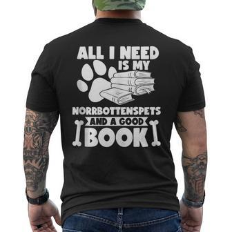 All I Need Is My Norrbottenspets And A Good Book Men's T-shirt Back Print | Mazezy