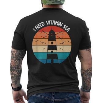 I Need Vitamin Sea For Surfers Lighthouse Keeper Men's T-shirt Back Print | Mazezy