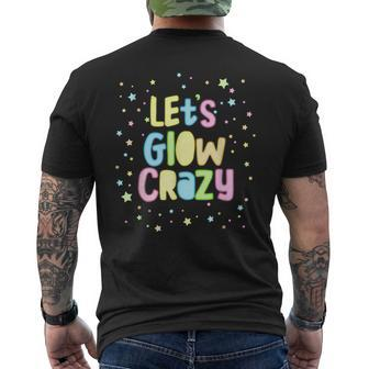 Neon Lights Lets Glow Crazy Glow Party Squad 80S 90S Retro Men's Back Print T-shirt | Mazezy