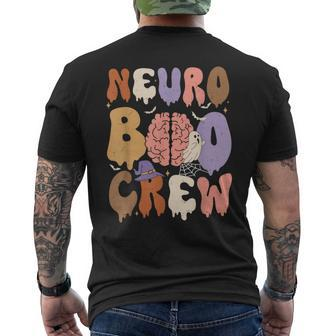 Neuro Boo Crew Halloween Neuro Nurse Neurology Nurse Ghost Men's T-shirt Back Print - Thegiftio UK