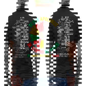 Never Apologize For Your Blackness Black History Junenth Mens Back Print T-shirt | Mazezy