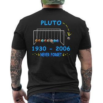 Never Forget Pluto Funny Planet Pluto Mens Back Print T-shirt - Monsterry