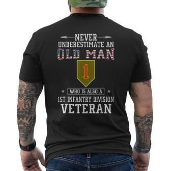 Never Underestimate A 1St Infantry Division Veteran Veteran Funny Gifts Mens Back Print T-shirt | Mazezy