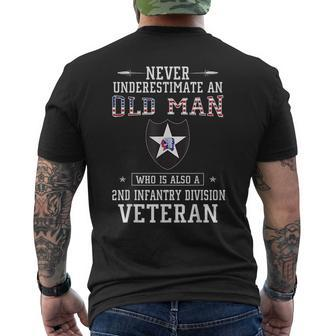 Never Underestimate A 2Nd Infantry Division Veteran Veteran Funny Gifts Mens Back Print T-shirt | Mazezy