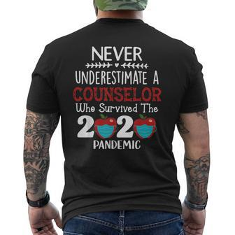 Never Underestimate A Counselor Mens Back Print T-shirt - Seseable