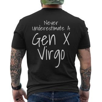 Never Underestimate A Gen X Virgo Zodiac Sign Funny Saying Mens Back Print T-shirt - Seseable