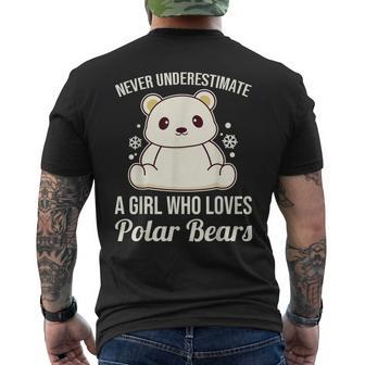 Never Underestimate A Girl Who Loves Polar Bears Mens Back Print T-shirt - Seseable