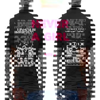 Never Underestimate A Girl With A Camera Girl Photographer Mens Back Print T-shirt - Seseable