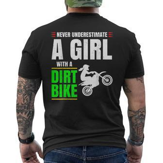 Never Underestimate A Girl With A Dirt Bike Motocross Mx Mens Back Print T-shirt | Mazezy