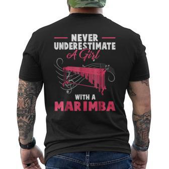 Never Underestimate A Girl With A Marimba T Mens Back Print T-shirt | Mazezy