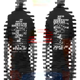 Never Underestimate A Grandpa With A Dd 214 Veteran Veteran Funny Gifts Mens Back Print T-shirt | Mazezy