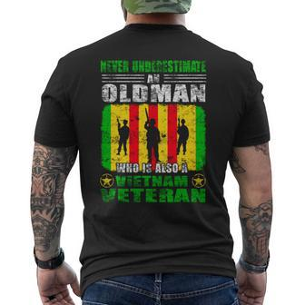 Never Underestimate A Vietnam Veteran Proud Army Gift Veteran Funny Gifts Mens Back Print T-shirt | Mazezy