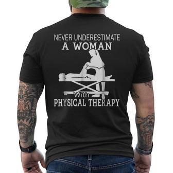 Never Underestimate A Woman With Physical Therapy 3 Mens Back Print T-shirt - Seseable