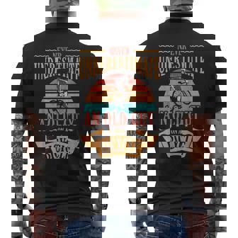 Never Underestimate An Old Guy On A Bicycle Cycling Cycling Funny Gifts Mens Back Print T-shirt | Mazezy