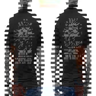 Never Underestimate An Old Guy On A Mountain Bike Funny Mtb Mens Back Print T-shirt - Seseable