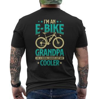 Never Underestimate An Old Guy On An Ebike Biking Mens Mens Back Print T-shirt - Seseable