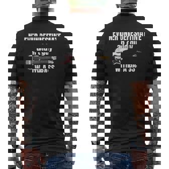 Never Underestimate An Old Guy With A Bass Guitar In Band Mens Back Print T-shirt - Seseable