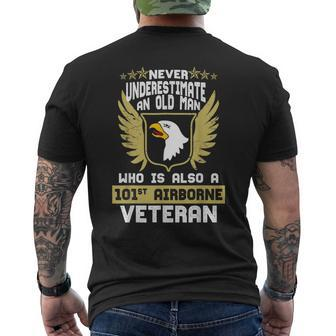 Never Underestimate An Old Man 101St Airborne Veteran Veteran Funny Gifts Mens Back Print T-shirt | Mazezy