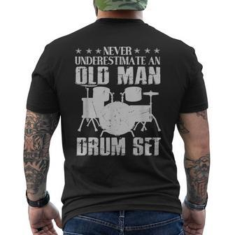 Never Underestimate An Old Man Drummer Musician Drums Humor Mens Back Print T-shirt - Seseable