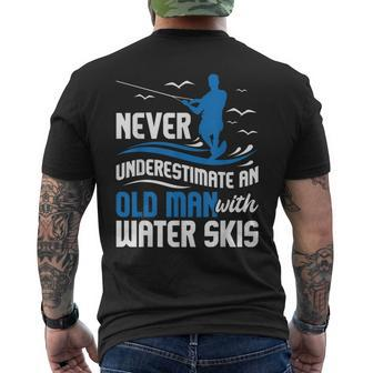 Never Underestimate An Old Man Grandpa Water Skiing Grandpa Funny Gifts Mens Back Print T-shirt | Mazezy