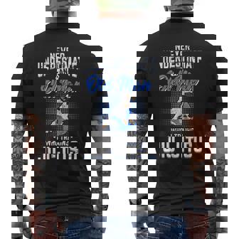 Never Underestimate An Old Man Jiu Jitsu Bjj Jiujitsu Mens Back Print T-shirt | Seseable UK