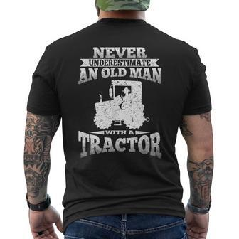 Never Underestimate An Old Man Tractor Grandpa Grandpa Funny Gifts Mens Back Print T-shirt | Mazezy AU
