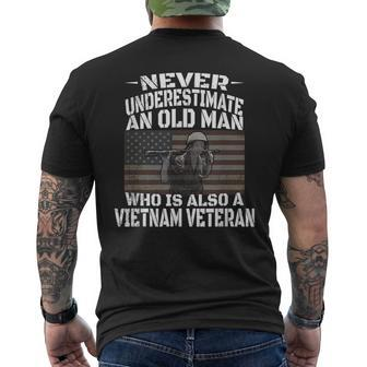 Never Underestimate An Old Man Vietnam Veteran T Mens Back Print T-shirt - Seseable