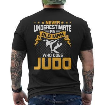 Never Underestimate An Old Man Who Does Judo Mens Back Print T-shirt - Seseable