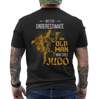 Never Underestimate An Old Man Who Does Judo Old Man Funny Gifts Mens Back Print T-shirt | Mazezy