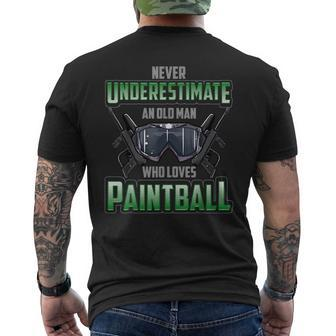 Never Underestimate An Old Man Who Loves Paintball Gift For Mens Mens Back Print T-shirt - Seseable
