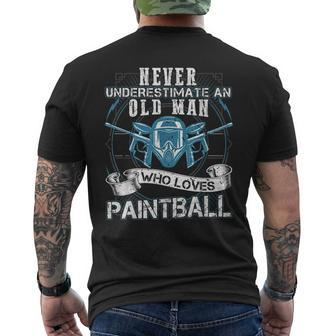 Never Underestimate An Old Man Who Loves Paintball Mens Back Print T-shirt - Seseable