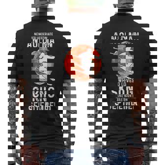 Never Underestimate An Old Man Who Loves Skiing September Old Man Funny Gifts Mens Back Print T-shirt | Mazezy