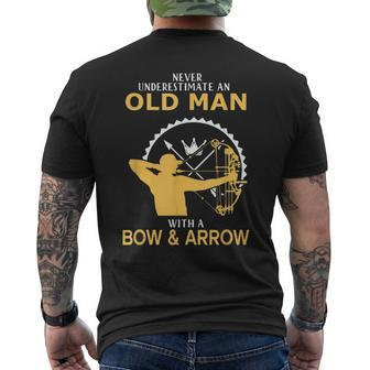 Never Underestimate An Old Man With A Bow And An Arrow Mens Back Print T-shirt - Seseable