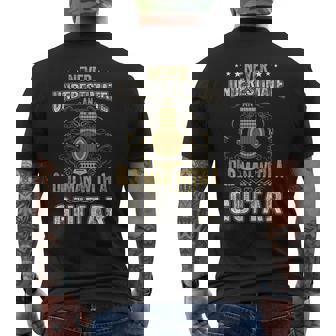 Never Underestimate An Old Man With A Guitar Acoustic Player Mens Back Print T-shirt - Seseable