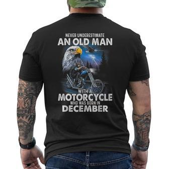 Never Underestimate An Old Man With A Motorcycle December Mens Back Print T-shirt - Seseable