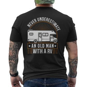 Never Underestimate An Old Man With A Rv Mens Back Print T-shirt - Seseable