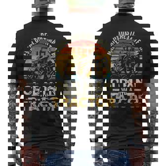 Never Underestimate An Old Man With A Tractor Farmer Farm Mens Back Print T-shirt | Seseable UK