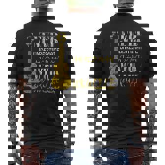 Never Underestimate An Old Man With A Ukulele Old Man Funny Gifts Mens Back Print T-shirt | Mazezy