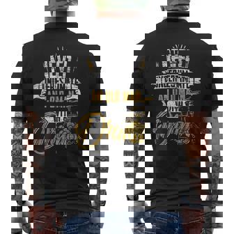 Never Underestimate An Old Man With Drums Drummer Old Man Funny Gifts Mens Back Print T-shirt | Mazezy