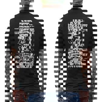 Never Underestimate An Old Snowmobile Man Snowmobiling Mens Back Print T-shirt | Mazezy