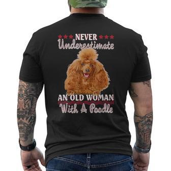 Never Underestimate An Old Woman With A Poodle Mens Back Print T-shirt - Seseable