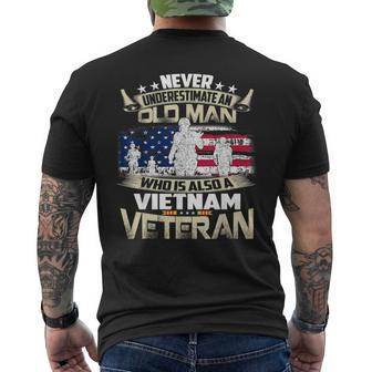 Never Underestimate An Oldman Vietnam Veteran Gifts Veteran Funny Gifts Mens Back Print T-shirt | Mazezy