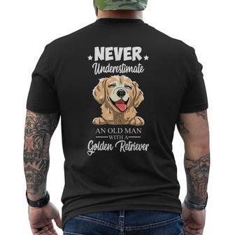 Never Underestimate Golden Retreiver Hound Dog Owner Gift Gift For Mens Mens Back Print T-shirt - Seseable