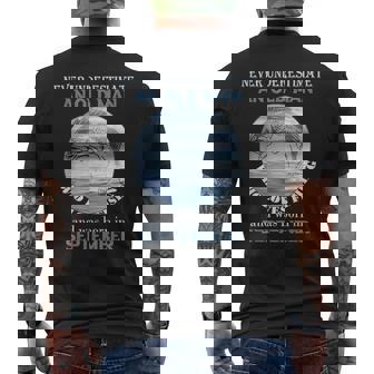 Never Underestimate Old Man Loves Fishing Born In September Gift For Mens Mens Back Print T-shirt | Mazezy